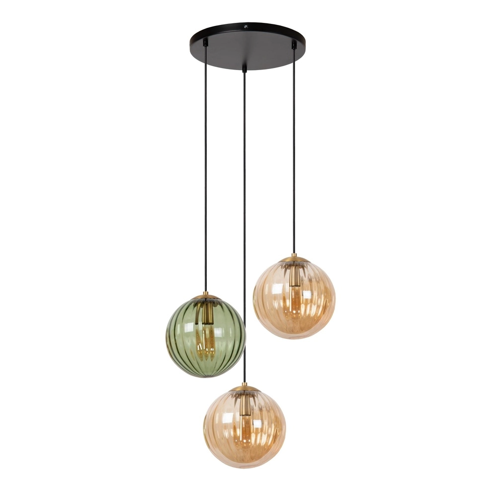 Lampe pendante de conception Monsaraz Verre vert et ambré