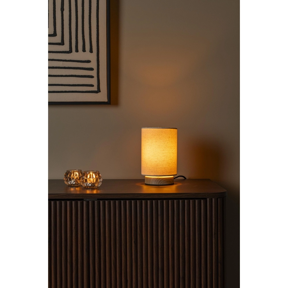 Lampe de table Albane bois clair Ø 12cm Lucide 5411212061669