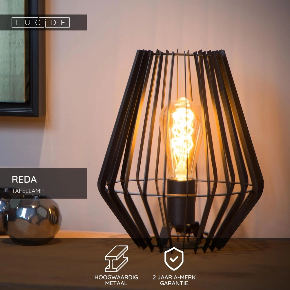 Lampe de table Reda Noir Lucide 5411212782496