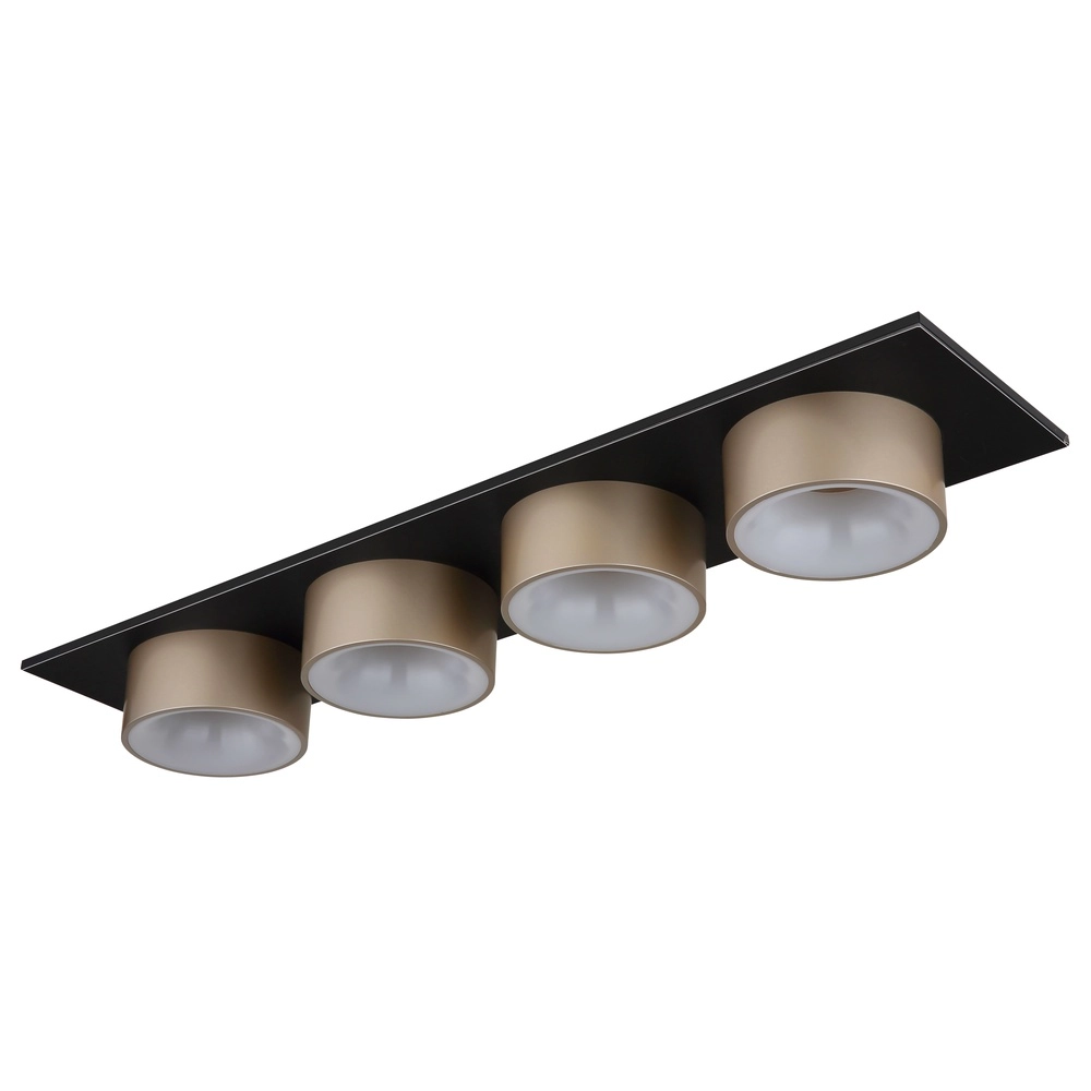 Lampe de plafond à 4 lumières Raymond noir avec du champagne Globo 9007371525874