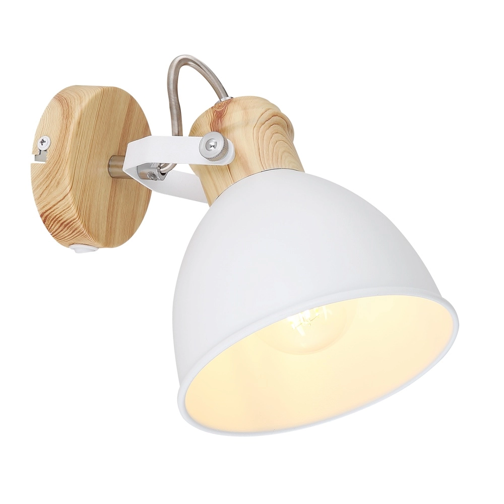 Lampe murale scandinave Wiho Blanc avec du bois