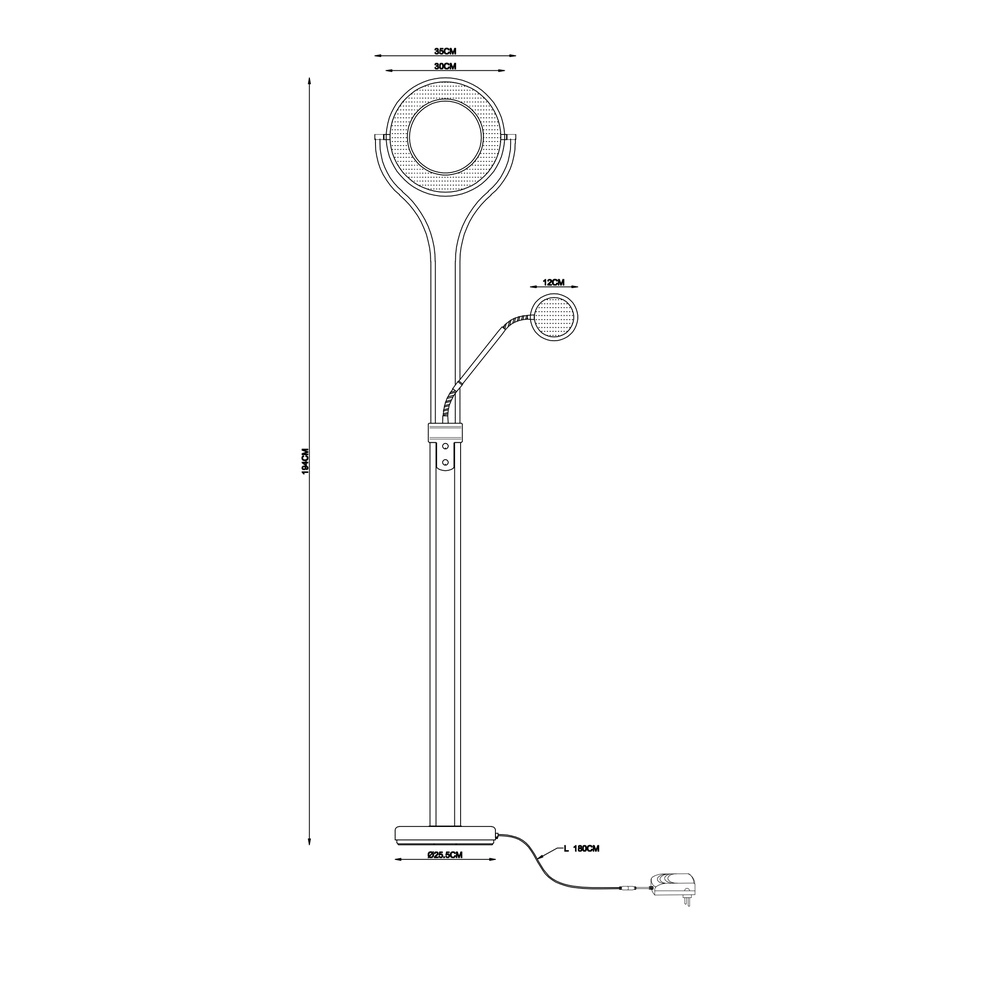 Lampe de lecture de conception Ebro Noir Globo 9007371451203