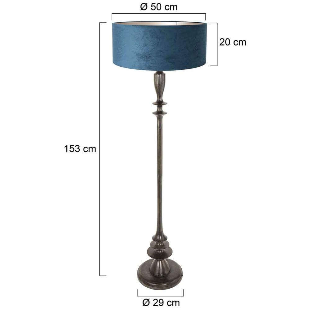 Lampadaire Bois avec capuche bleue Steinhauer 8712746172805