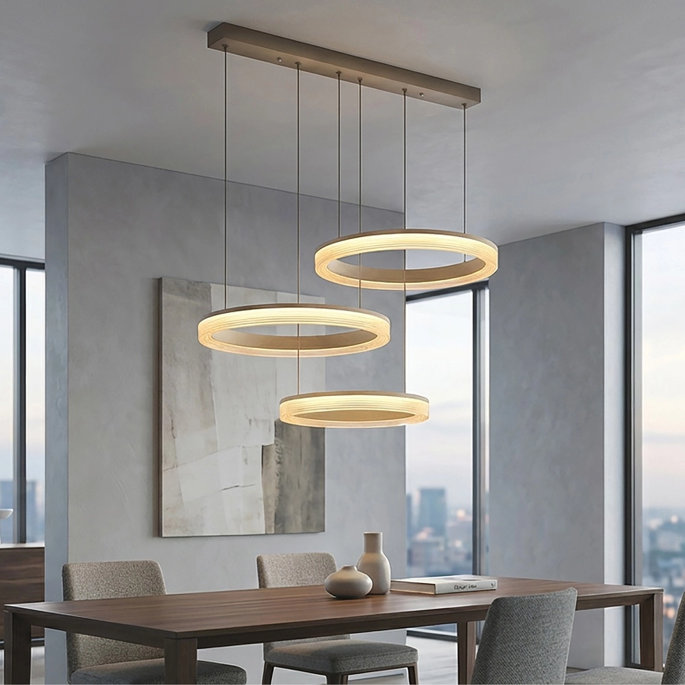 Lampe pendante de conception Lumen Rings brun sable Searchlight 5,05342E+12