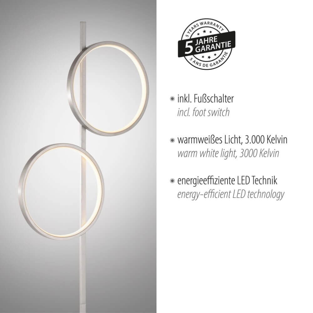 Lampadaire Mini Ritus argent Just Light 4043689002091