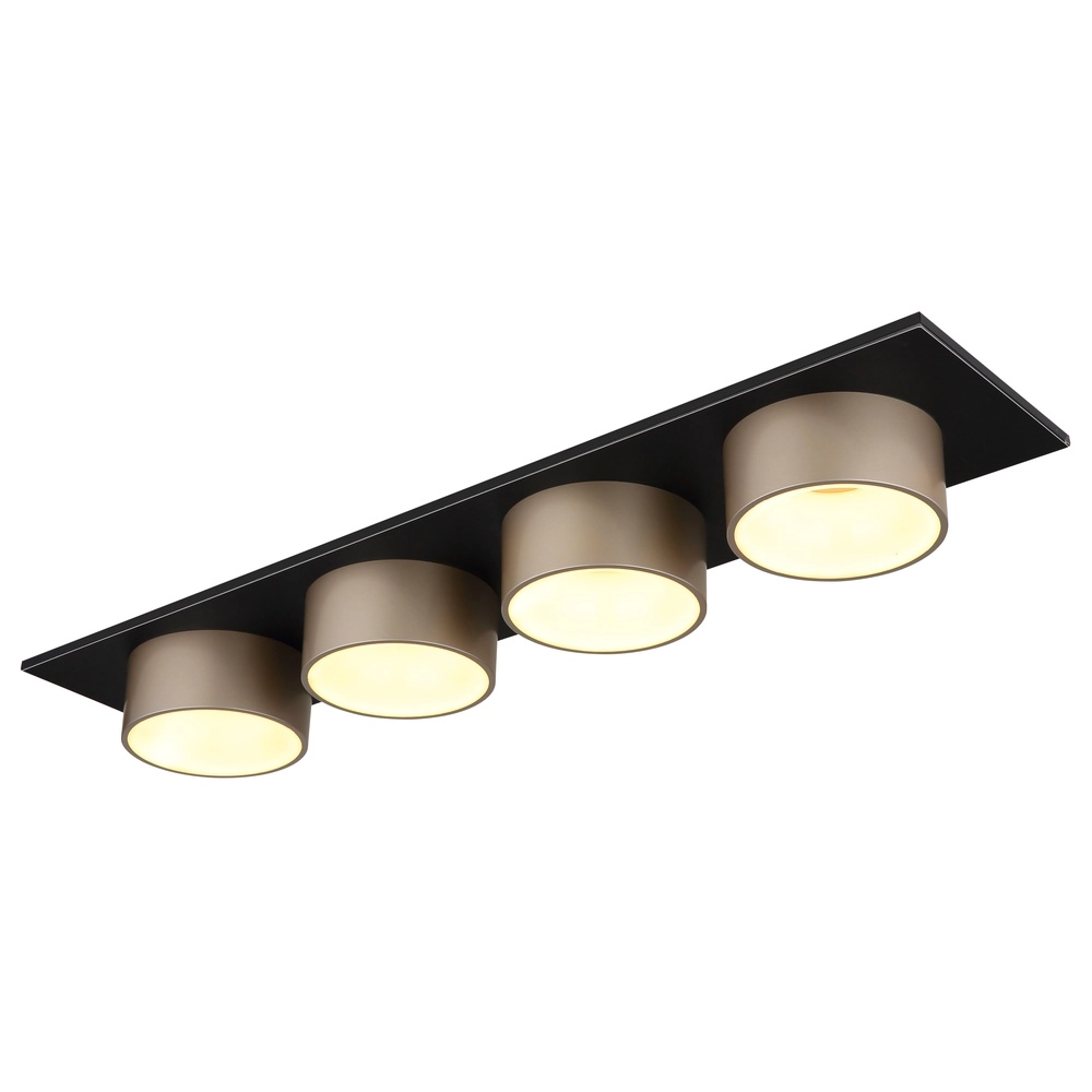 Lampe de plafond à 4 lumières Raymond noir avec du champagne