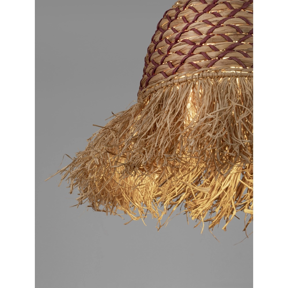 Lampe en paille Sorello Rouge avec marron Lyora 5212017477408