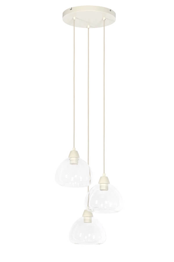 Suspension 3 lumières Bisho motif crème Ø 30cm Light & Living 8717807743307