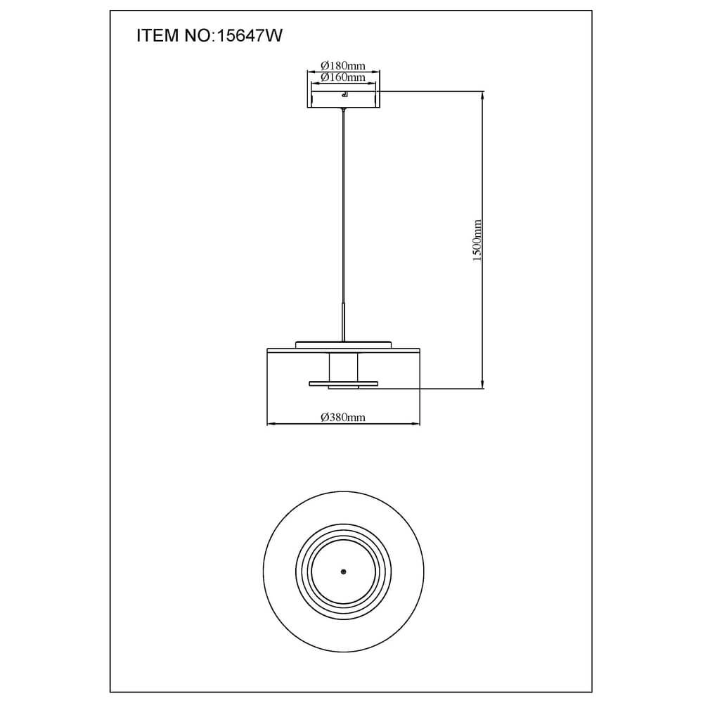 Suspension blanche Carter Ø 38cm avec feutre Globo 9007371462759
