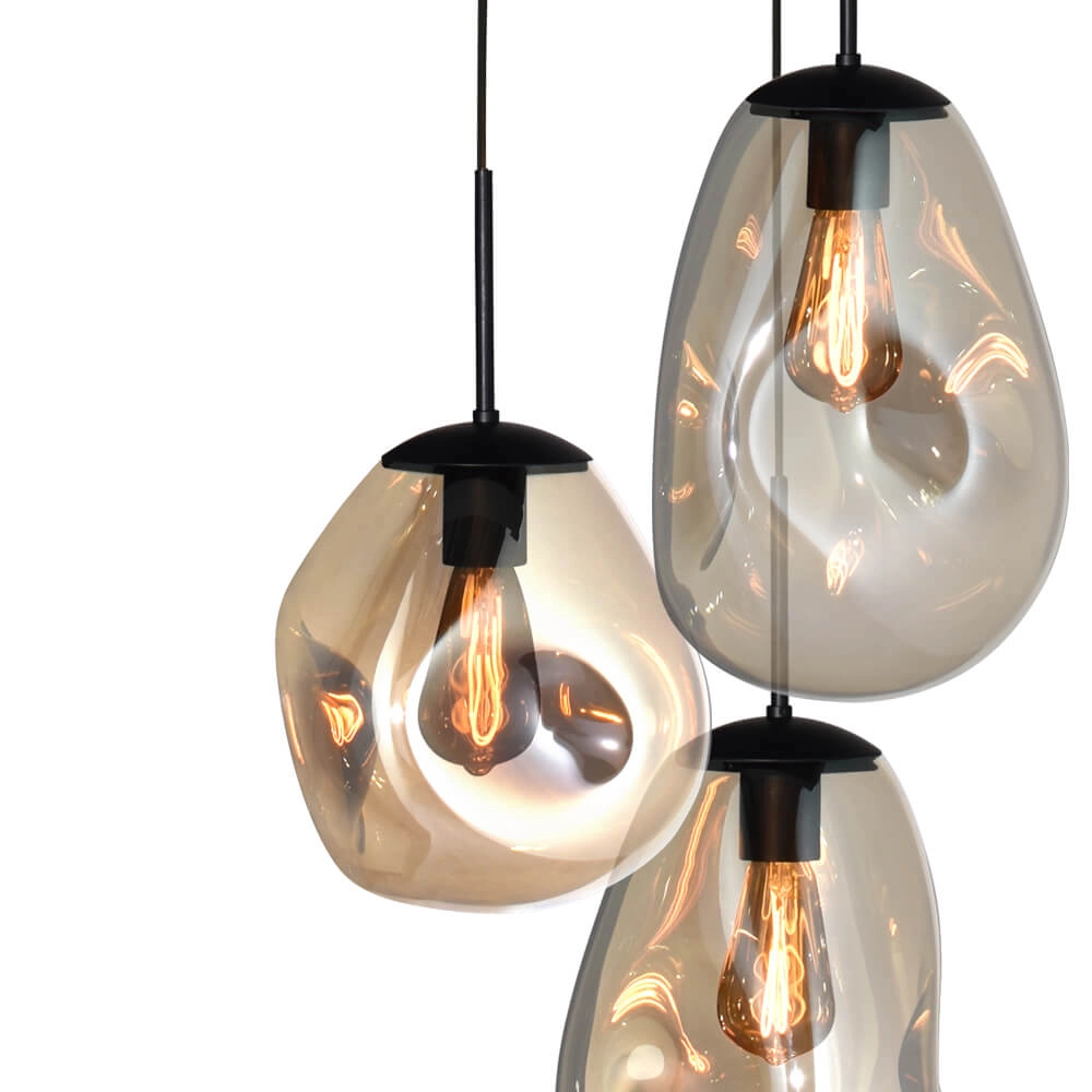 Lampe suspendue Vide Lava 5x verre doré Masterlight 8718121286532