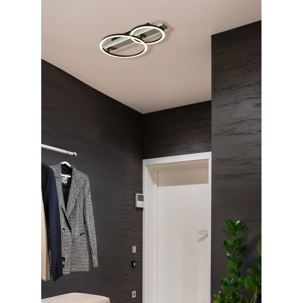 Lampe de plafond noire Norberto 2 anneaux Globo 9007371566839
