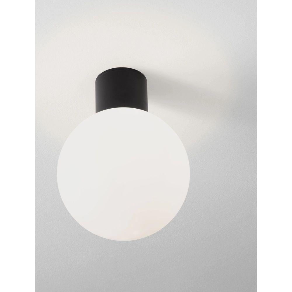 Plafonnier Spix anthracite avec verre convexe blanc Lyora 5212017476432