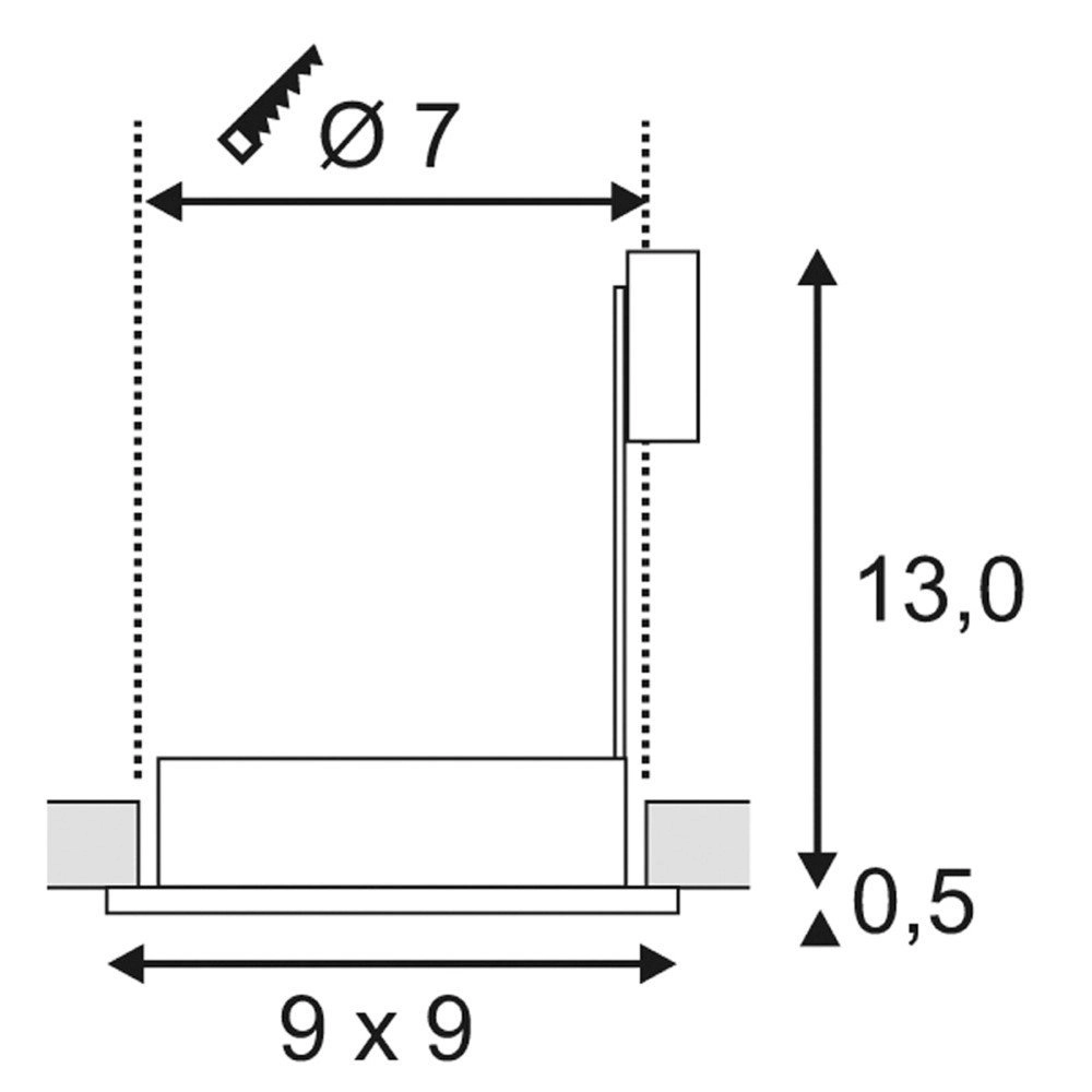 Spot encastrable Dolix Out GU10 Square pour l'extérieur SLV 4024163194891
