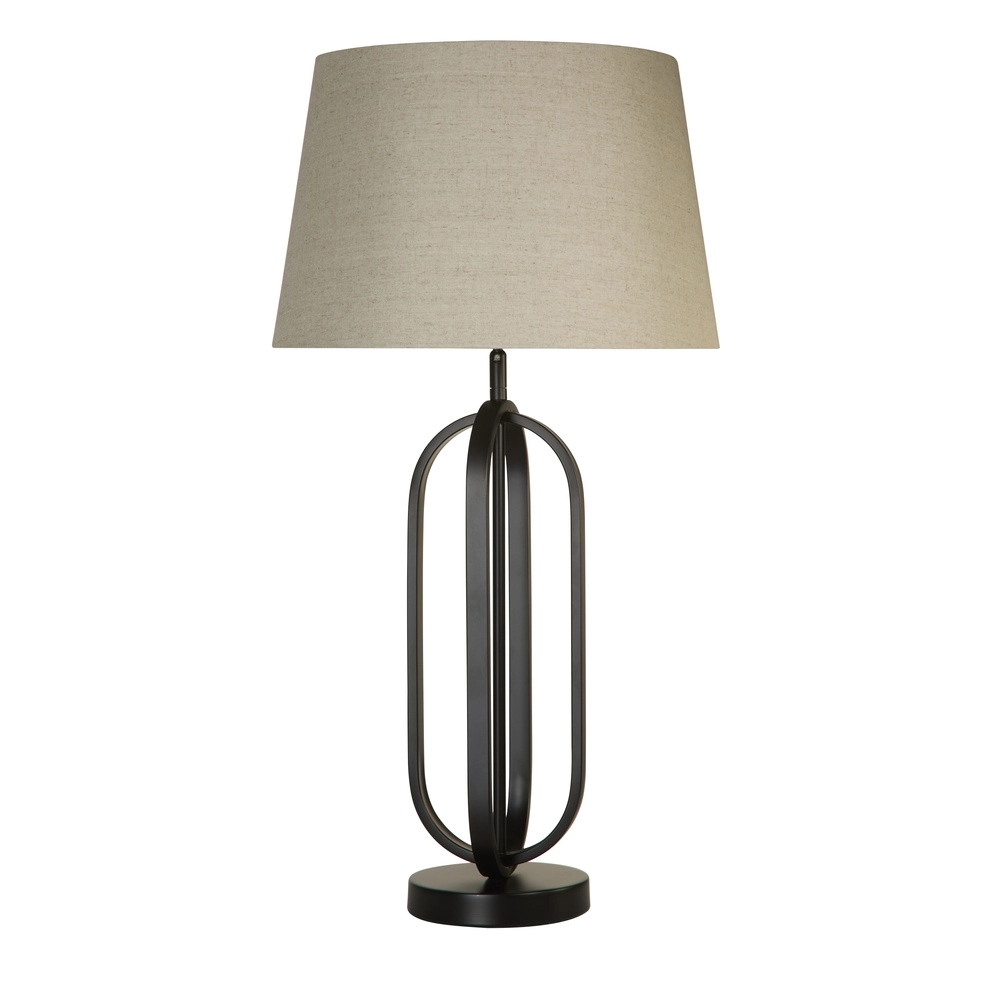 Lampe de table Chic Noir avec teinte crème