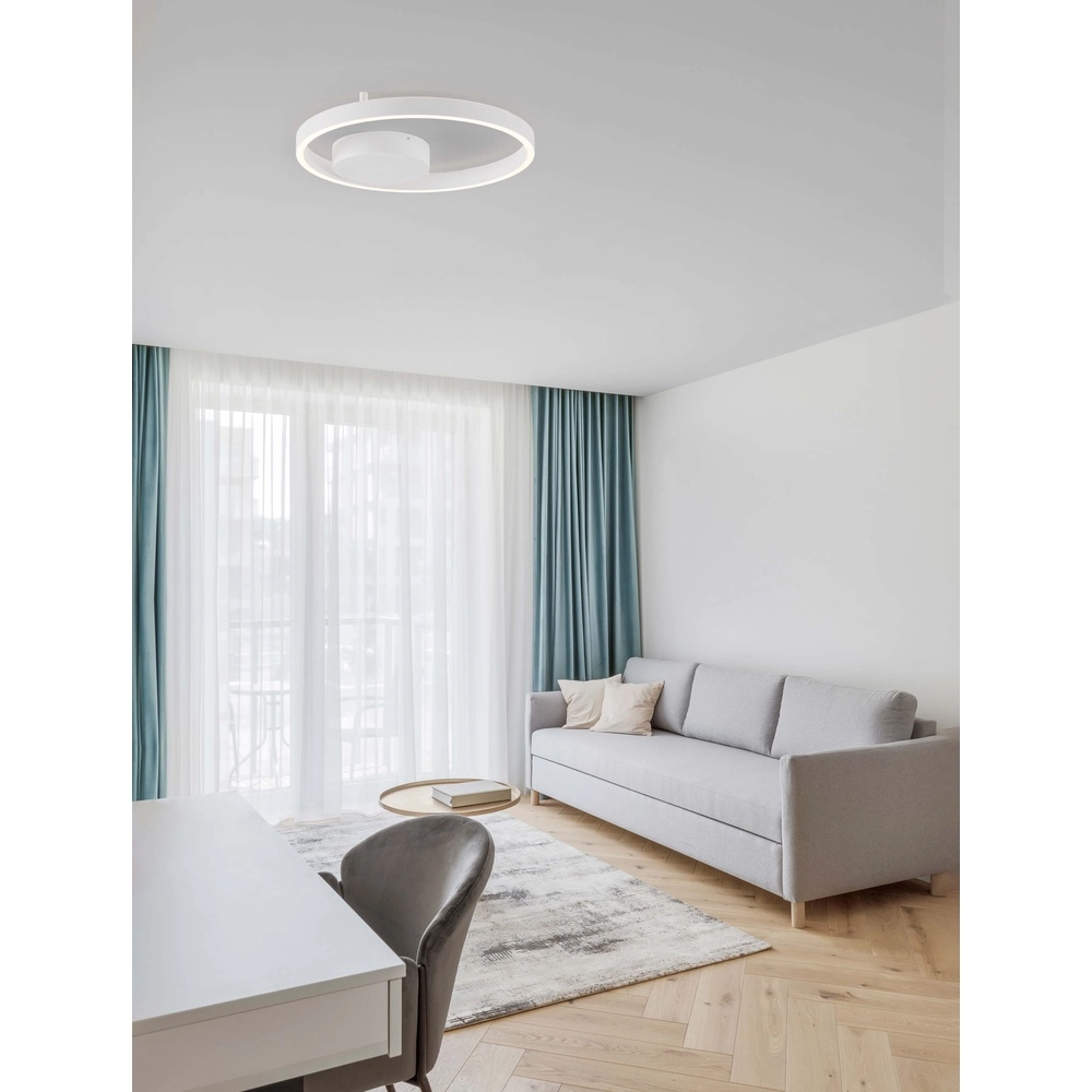 Plafonnier Hedra rond Ø 40cm blanc Lyora 5212017448859