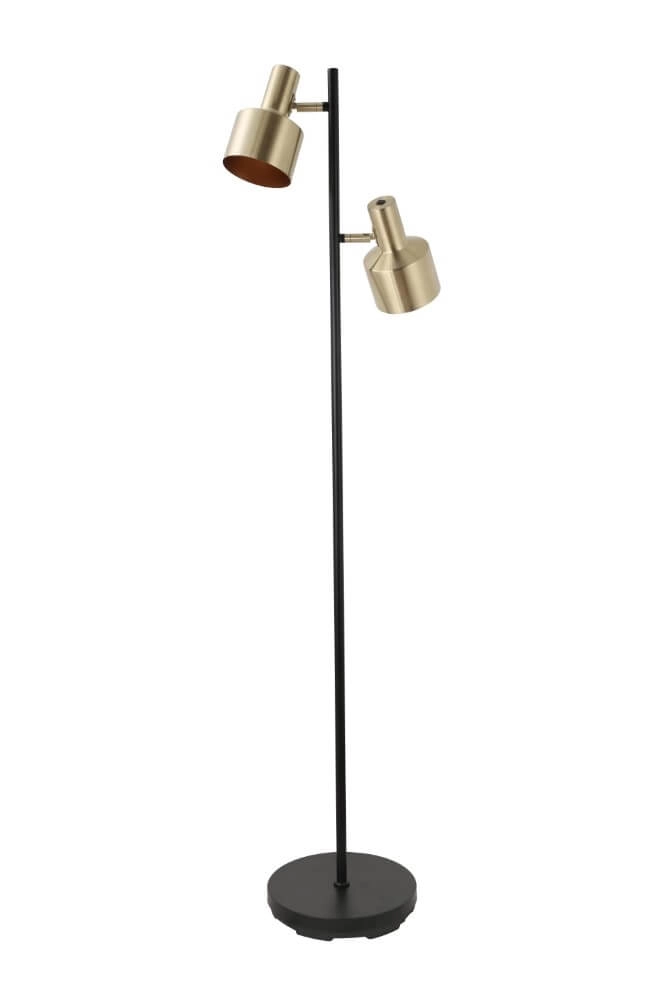 Lampadaire Twinkle noir avec de l'or Artdelight 8719831730667