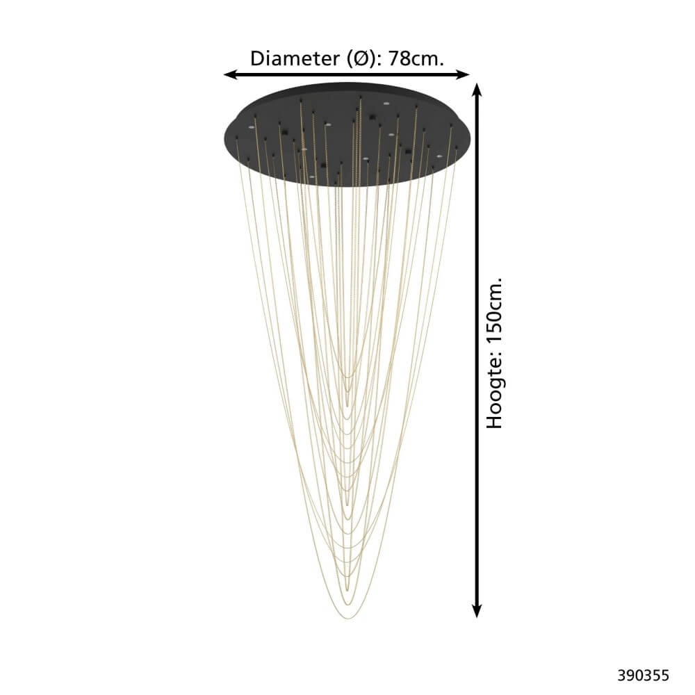 Lampe suspendue Trepuco avec chaînes 150cm Stars of Light 9008606270675