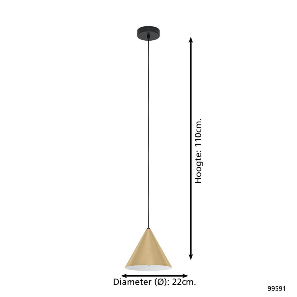 Lampe suspendue dorée Narices Ø 22 cm Eglo 9002759995911