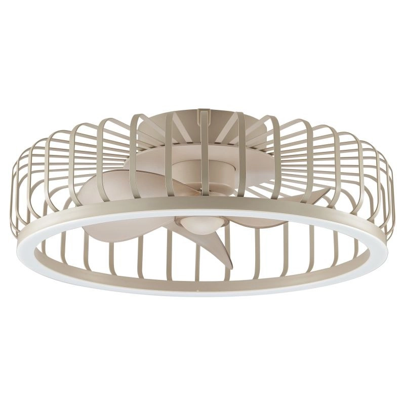 Ventilateur de plafond à lampe filaire Capo brun sable Brilliant 4004353471681