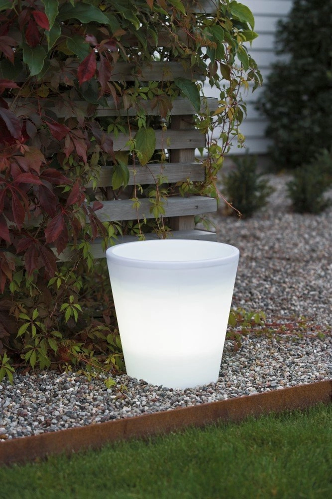 Pot de fleur LED Assisi LED 28cm - 2,5w - blanc KonstSmide 7318307453003