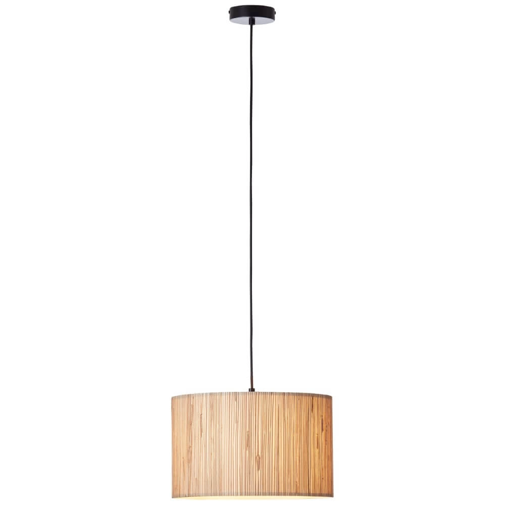 Lampe suspendue Wimea 35cm noir avec jonc de mer