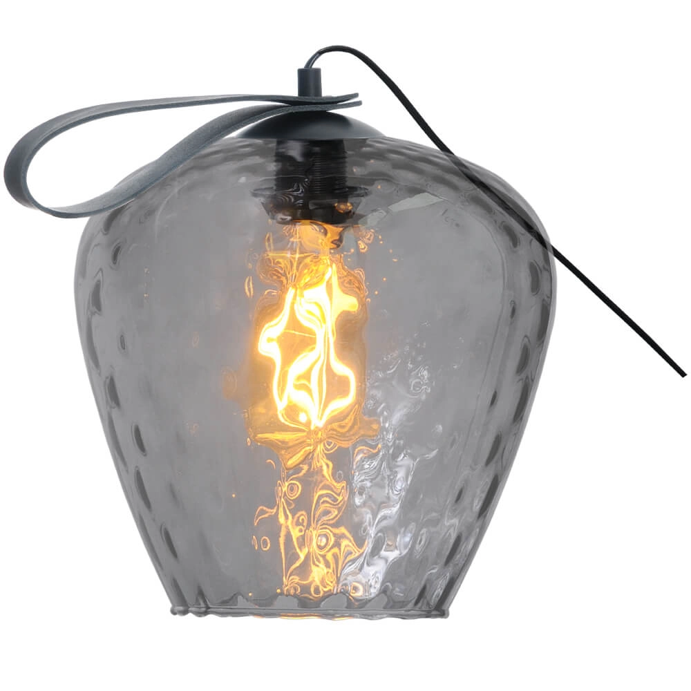 Lampe de table Porto Transporter avec un verre fumé Diamond