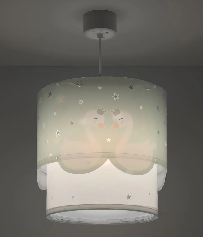 Lampe suspendue chambre d'enfant Sweet Love vert tendre Dalber 8420406617121