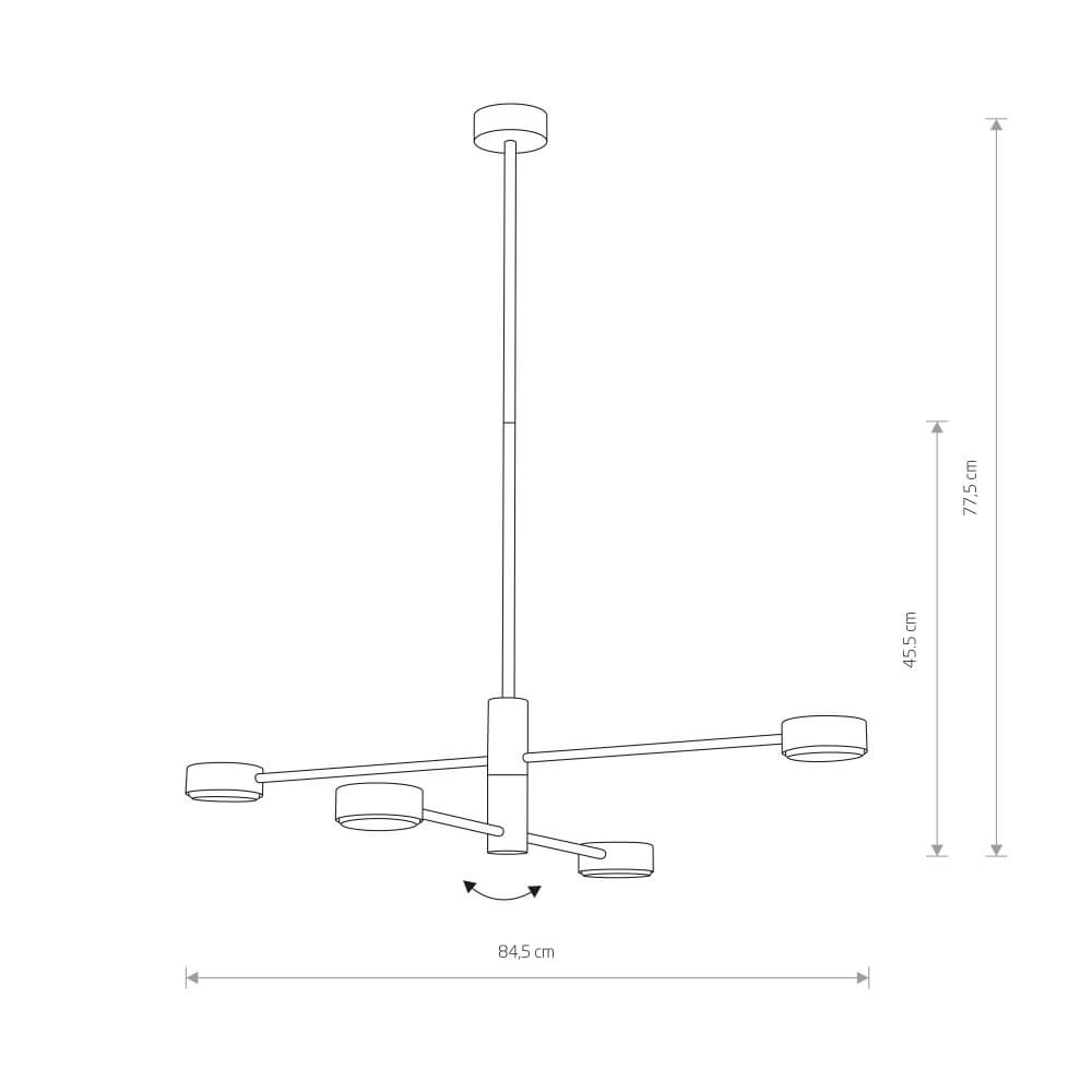 Lampe suspendue design Orbit 4 lumières Lyora 5903139794596