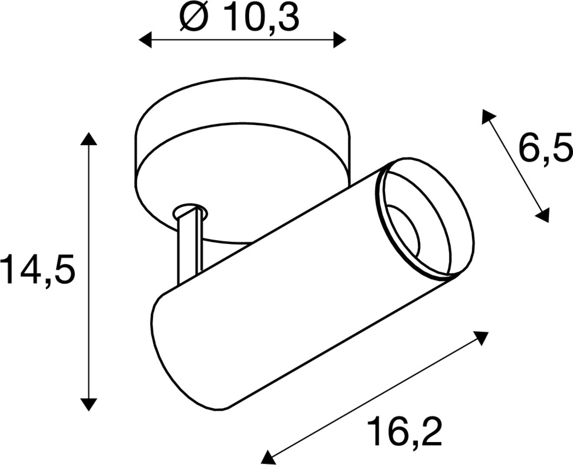 Spot en saillie Numinos S blanc/noir 2700K - 60 deg SLV 4024163242547