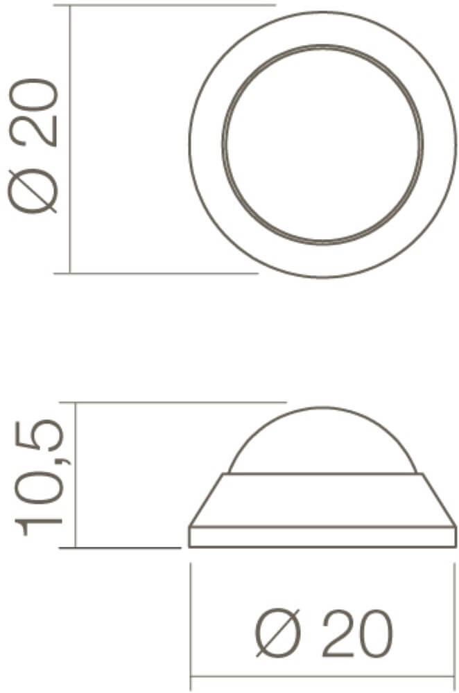 Ampoule de butoir de porte Stelo paroi Ø2cm paroi Intersteel 8714186369241