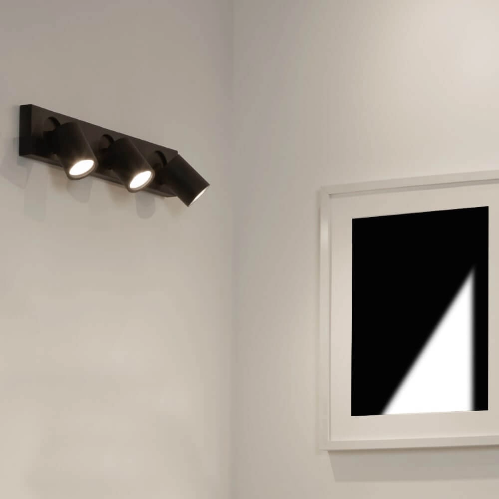 Plafonnier Moon 3 rectangulaire noir Lyora