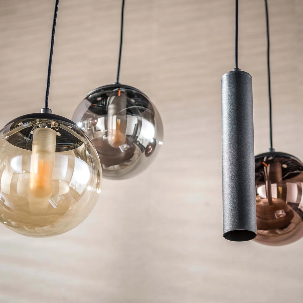 Conception de la lampe suspendue Orb 11 lumières noires Lyora 8716803514966