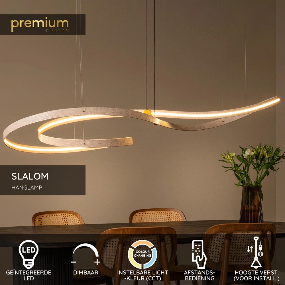 Lumière suspendue LED moderne Slalom Sable avec effet Premium by Lucide 5411212135131