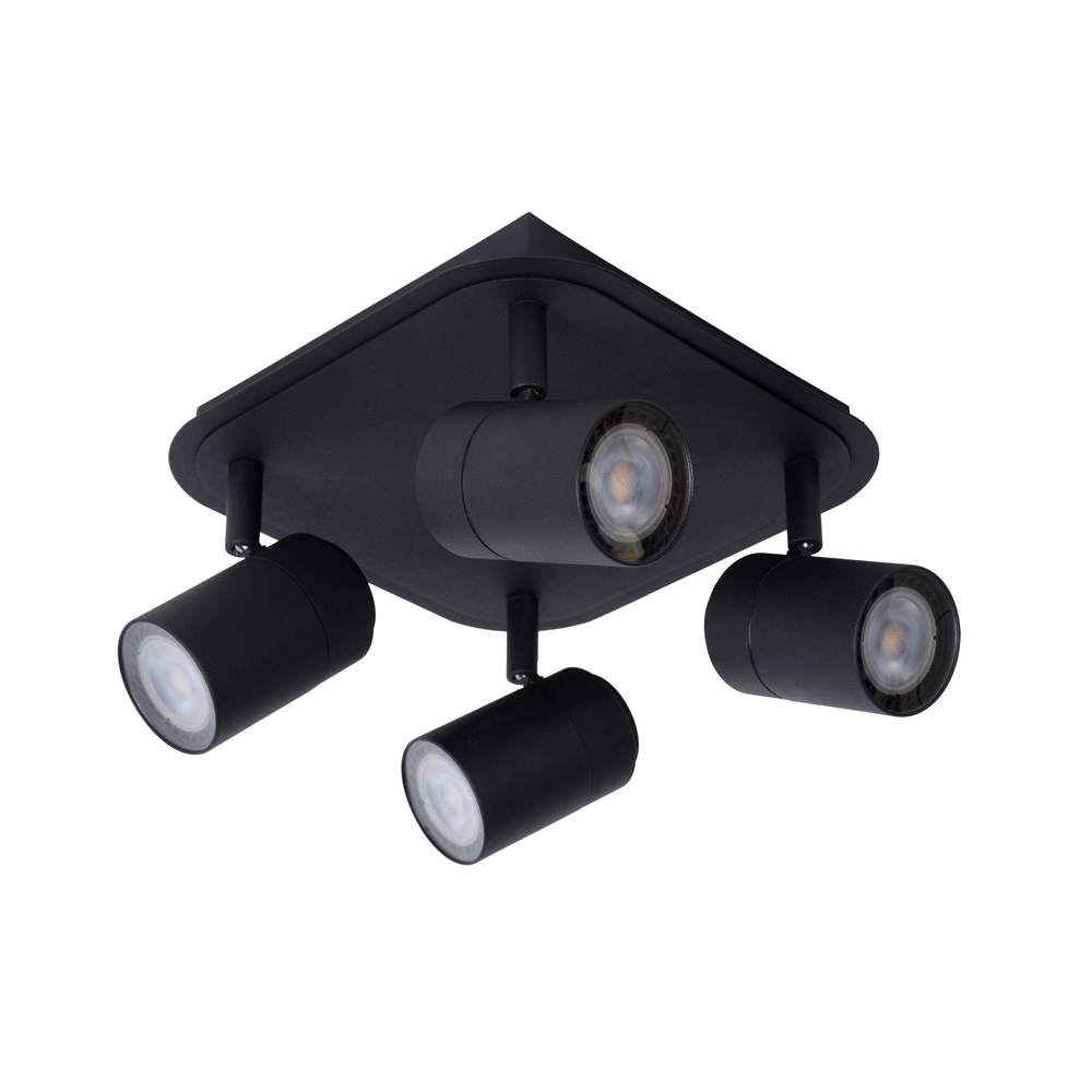 Projecteur de plafond Lennert Noir à 4 lumières