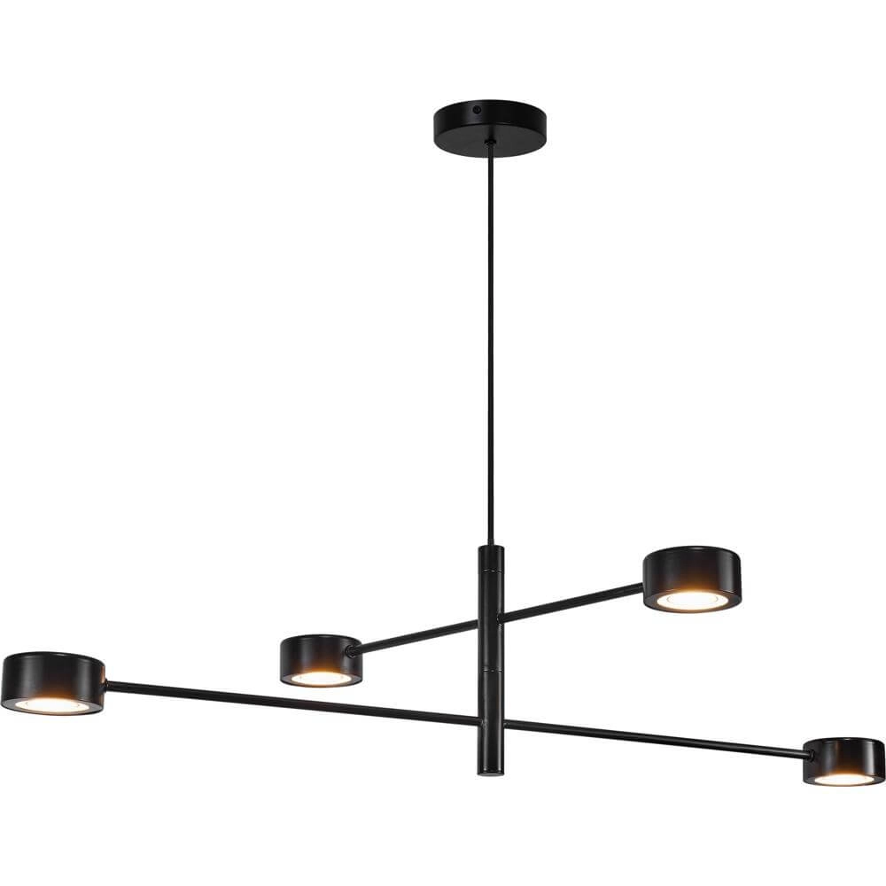 Suspension design Clyde 4 lumières noir