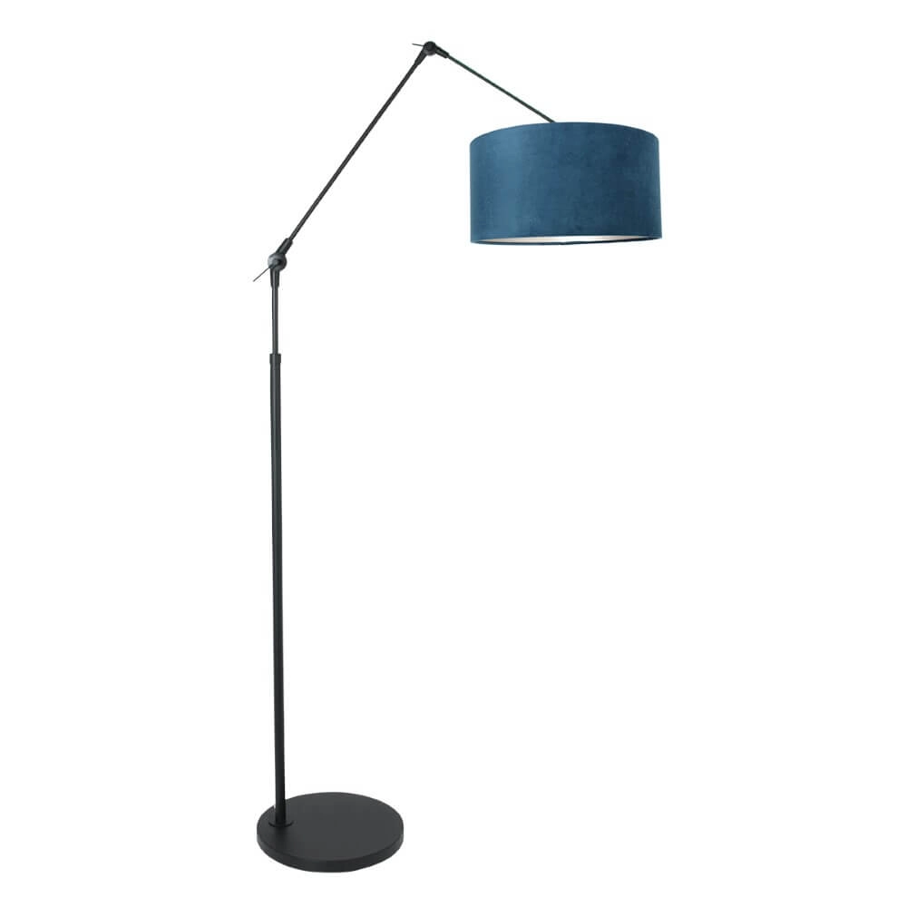 Lampadaire noir Prestige Chic avec capuche bleue Lampadaire noir Prestige Chic avec capuche bleue