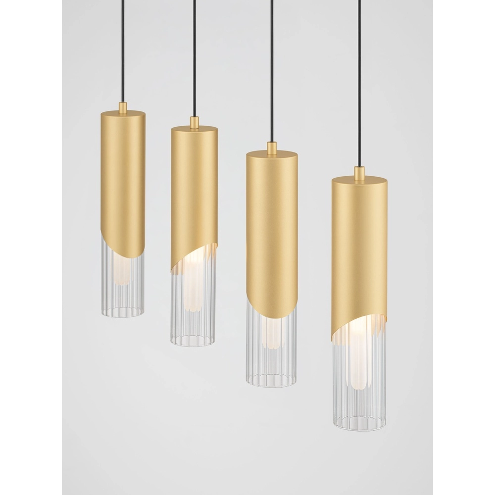 Lampe pendante de conception Modesto Or 4 lumières Lyora 5212063501461