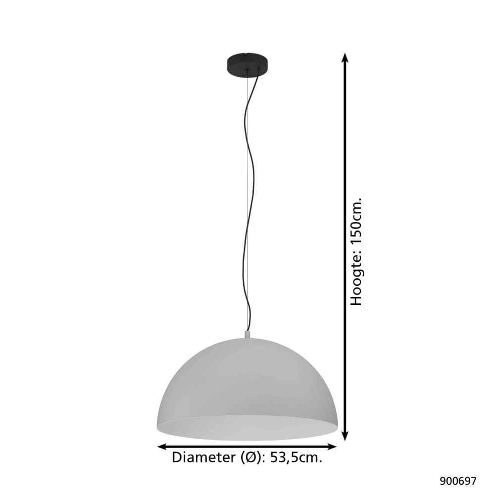 Lampe à suspension gris clair Gaetano 1 Ø 53,5 cm Eglo 9008606274239