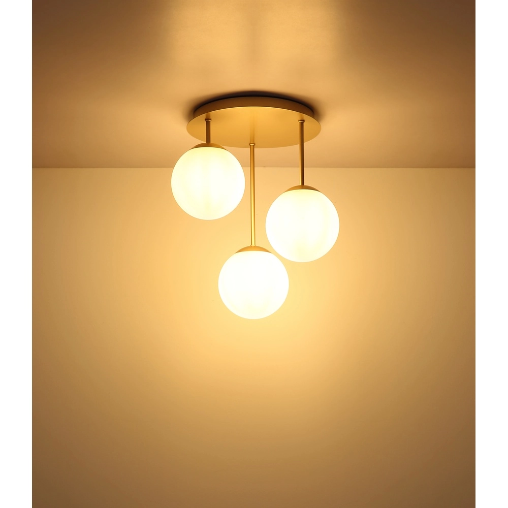 Lampe de plafond à 3 lumières Harmon Champagne Globo 9007371580927