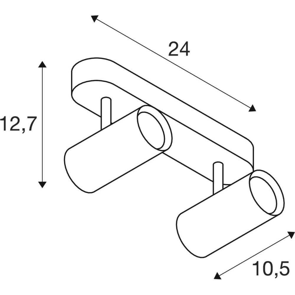 Spot monté en surface Noblo blanc 2 lumières 3000K SLV 4024163300407