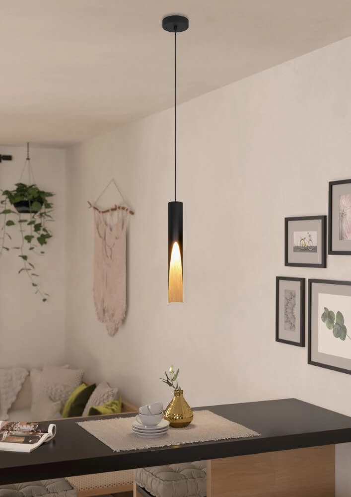 Lampe suspendue cylindre Barbotto Ø6cm Eglo 9008606327966