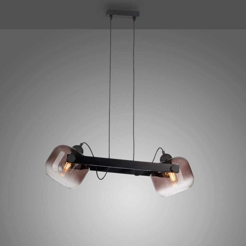 Lampe suspendue Cup 2.0 Verre fumé à 2 lumières Just Light 4043689004705