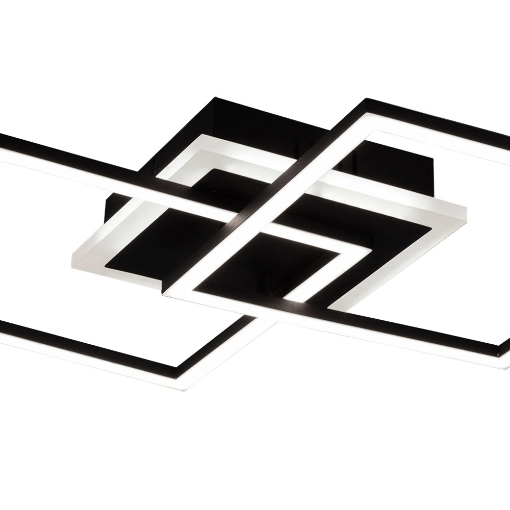 Plafonnier carré Venida 57cm noir Trio 4017807445084