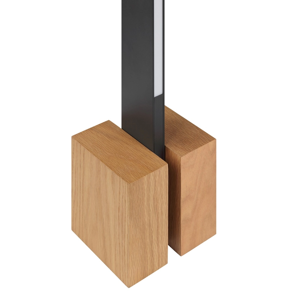 Lampadaire de conception Streamline noir avec bois Brilliant 4004353463624