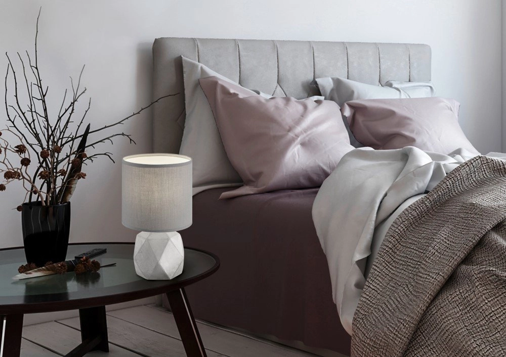 Lampe de table Pike 28 cm gris béton avec titane Trio 4017807346879