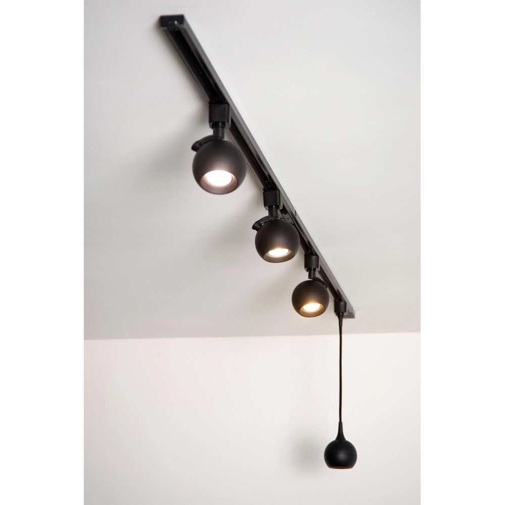 Spot ferroviaire Track Favori Noir monophasé Lucide 5411212093349
