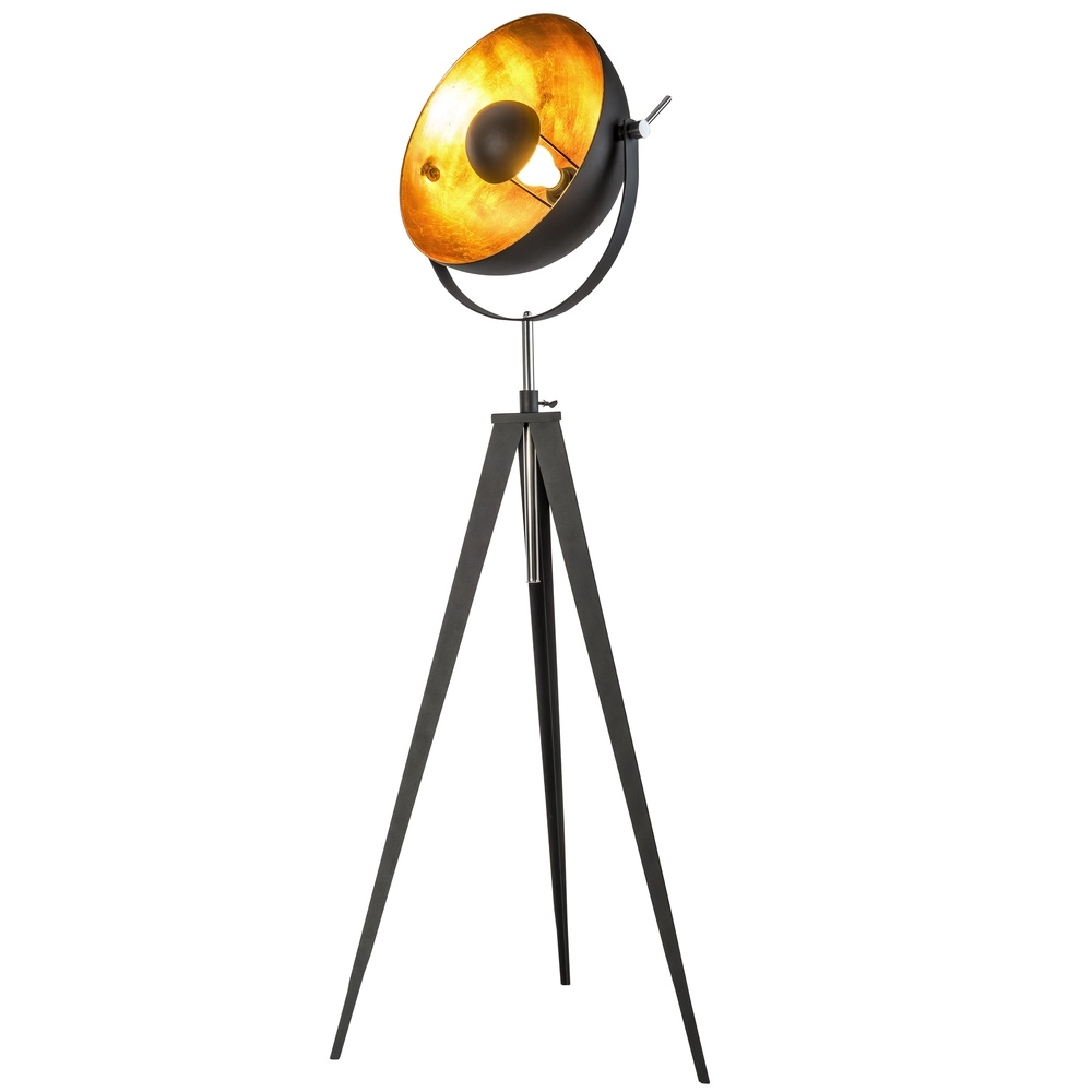 Lampe sur pied trépied industriel Bowy Noir