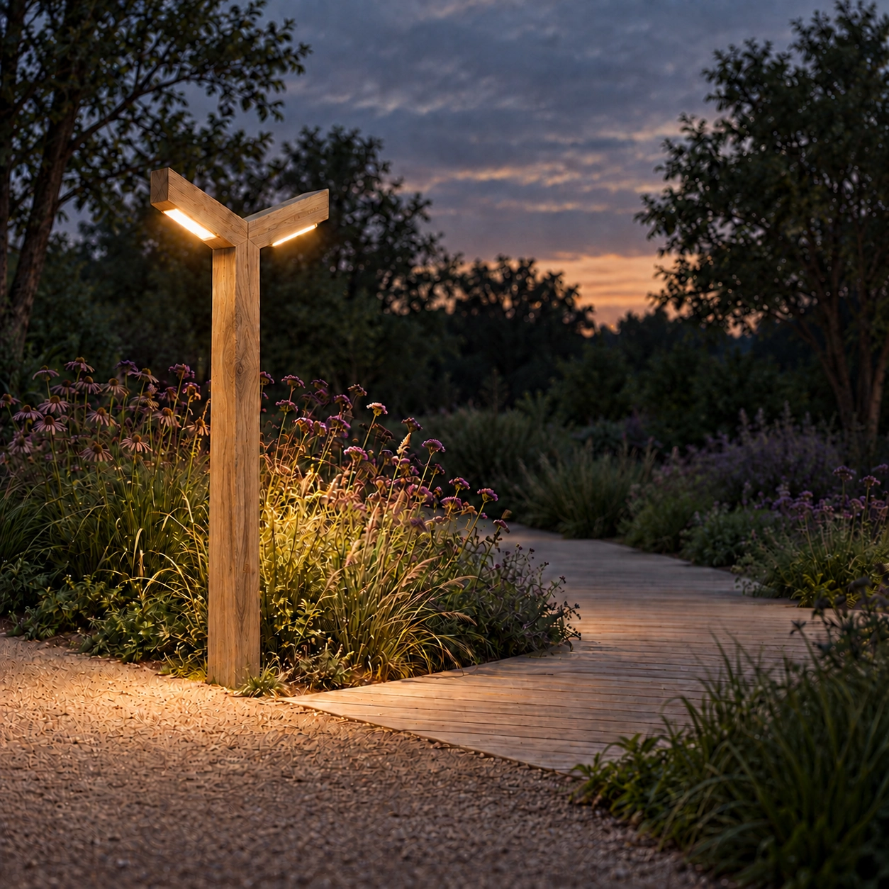 Double lampadaire en bois Stelle Châtaignier - 3M - PH08 - 3000K