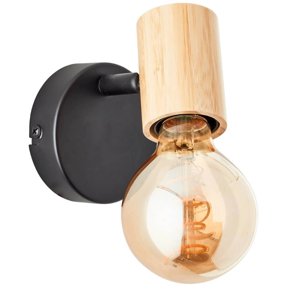 Applique Kerry noir avec du bois Brilliant 4004353409028