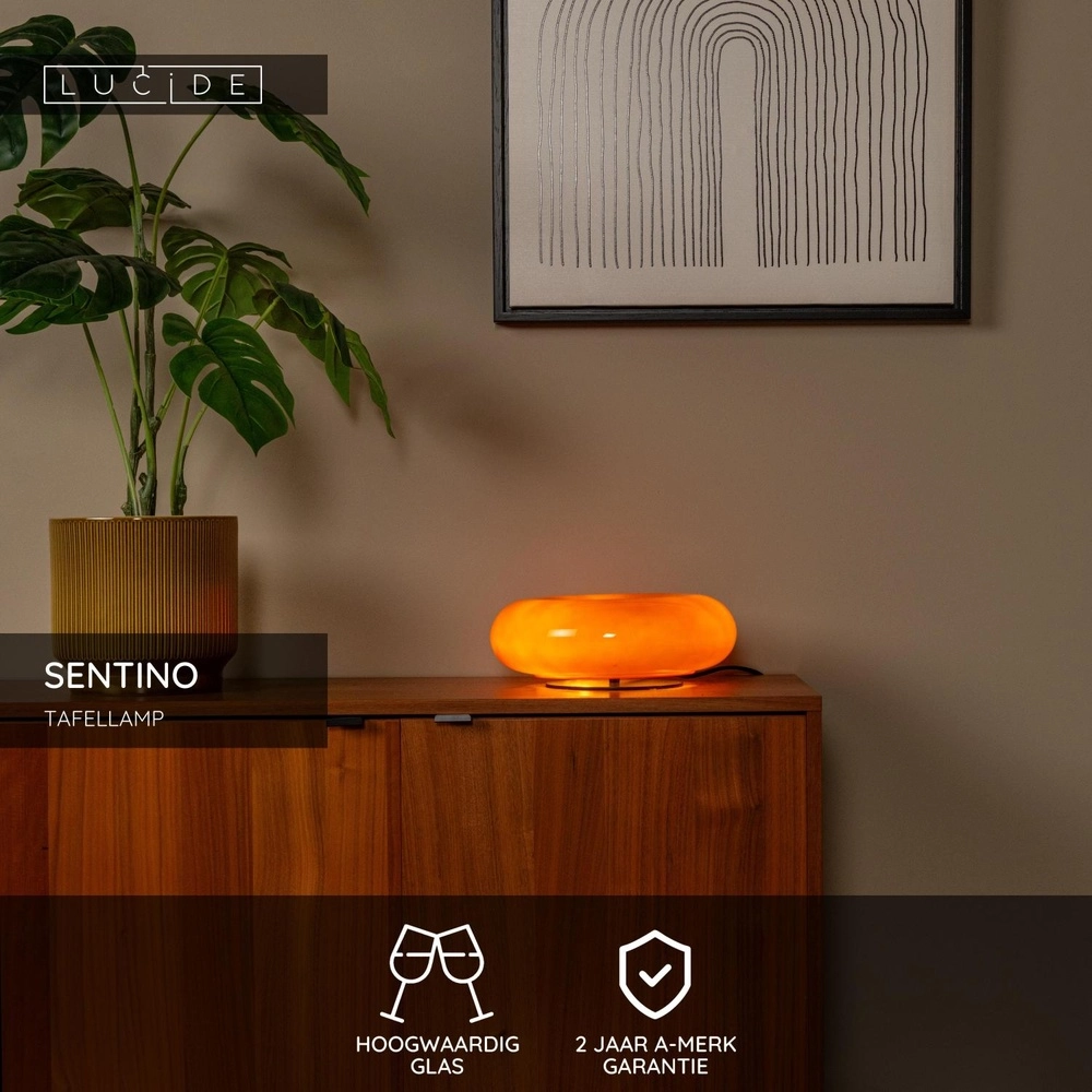 Lampe de table Sentino Ø 29,5 cm orange Lucide 5411212106490